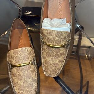Coach Men's Tan Patterned Loafers